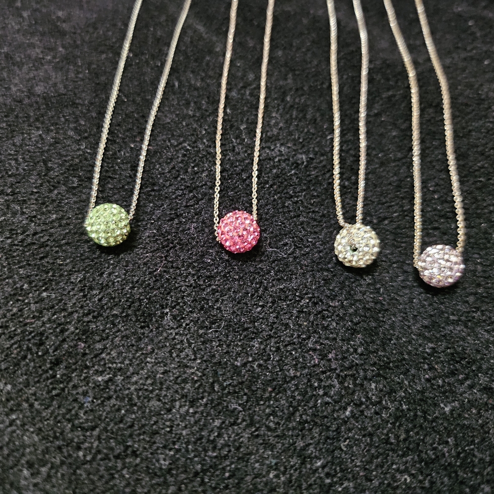 Touchstone Crystal Birthstone Neclaces Lot Of 4 Used With Some Tarnishing